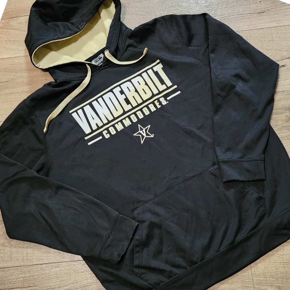 Stadium Athletics Vanderbilt Commodores Hoodie Mens XL Black Gold Sweatshirt